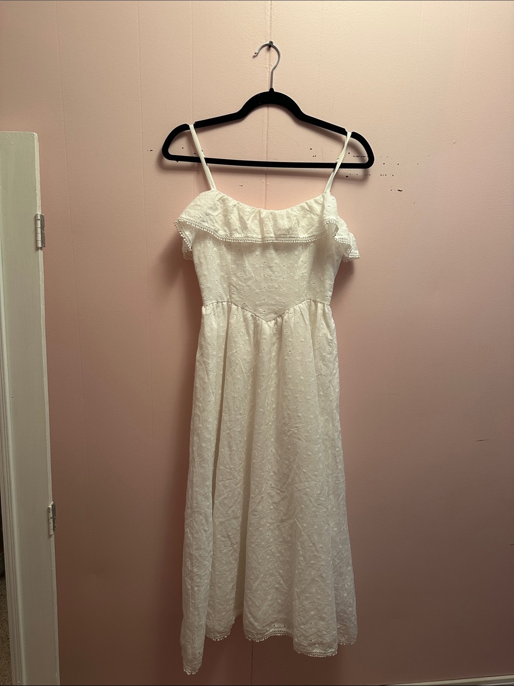Lulu's White Eyelet Midi Dress
